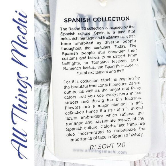 NWT ALL THINGS MOCHI Marianna Silk Smocked Bold Floral Ruffle Mini Dress, Small - Picture 6 of 9